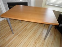 WOOD TOP WITH CHROME LEGS IKEA TABLE