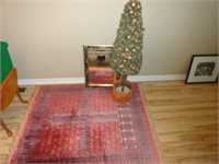 PERSIAN AREA RUG with Italian Potted Tree & Mirror