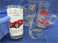 4 indy 500 glasses (68, 72, 73, 77) & 2 other