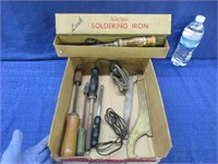 old soldering irons & tools (flat lot)