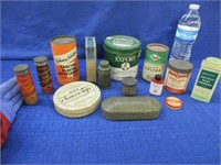 14 small old advertising tins & pieces
