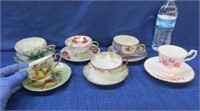 6 old cups-saucers sets - nice
