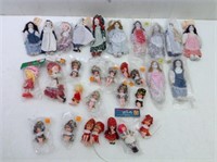 Box Lot of Holiday Dolls From Steins  70's - 90's