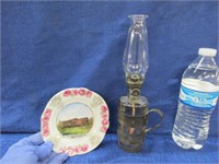 french lick hotel saucer & small oil lamp
