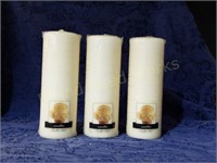 Lot of 3 Candle-lite Vanilla Pillar Candles NIP
