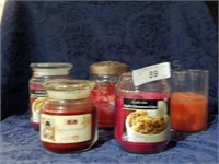 Lot of 5 Candles in glass jars