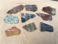 Lapidary cut mineral rock slices