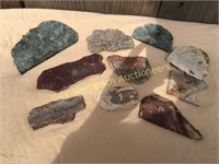 Lapidary cut mineral rock slices