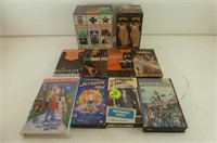 Assorted VHS tapes- hitler, willy wonka, etc