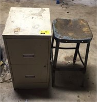 Stool and Filing Cabinet