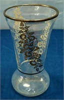 Glass Vase w/Sterling Silver Overlay