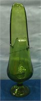 Vintage Green Glass Pitcher Style Vase
