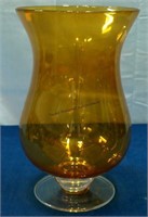Large Amber Glass Snifter Vase