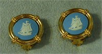 Wedgewood Jasperware Sailboat Earrings