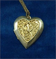 Gold Tone Heart Shaped Locket