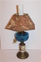 Electrified Oil Lamp with Wilderness Shade