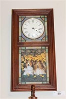 Wall Clock with Stained Glass Inserts