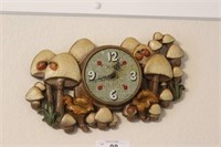 Mid Century Field of Mushrooms Wall Clock