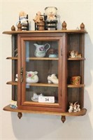 Wall Curio Cabinet with Miniatures