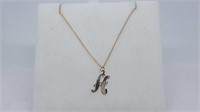 14K Yellow Gold A Initial Charm with