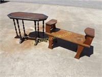 2 SOLID WOOD TABLES