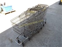 4 METAL WIRE SHOPPING CARTS
