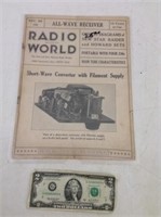 Antique/Vtg Radio World Magazine  1930