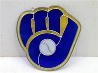Milwaukee Brewer Stain Glass Glove Logo