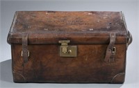 British 1st Life Guards leather trunk. c.1900.