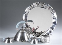 Michael Graves, Alessi stainless teaset. C.1980.