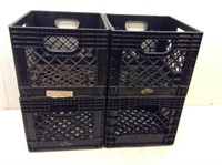 (4) Plastic Milk Crates