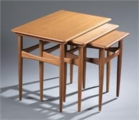 Mid Century Modern Danish teak nesting tables.