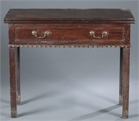 George III mahogany rectangular flip-top table.