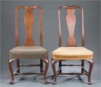 Pair of American Queen Anne chairs. 18th century.