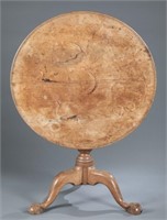 Transitional / vernacular tilt top tea table.