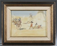 Leonard H. Reedy, Western scene, watercolor.
