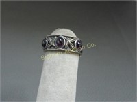 Ring Size 7, Sterling Silver & Amythest