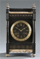 Japy Freres & Cie black marble clock, 19th century