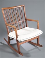Mid century modern Wegner style rocking chair.
