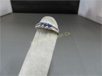 Ring Size 7, 10K White Gold w/ Montana Saphire