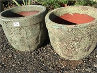 Matching Textured Green Medium Large Pots