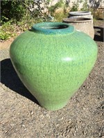 Squat Green Fountain Vase