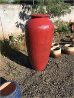 Giant Red Fountain Vase