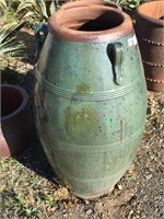Tall Rustic Green Vase