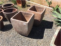 Pair of Natural Square Large Pots