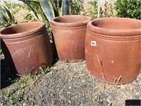 (3) Medium Large Unglazed Pots