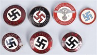 7-GERMAN NAZI ENAMELED PARTY PINS