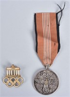 1936 GERMAN BERLIN OLYMPICS MEDAL and PIN