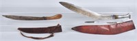 2-LARGE KNIVES,  GURKHA & PHILLIPINO w/ SHEATHS