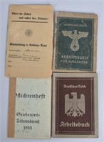 4-WW2 GERMAN NAZI ID PASS BOOKLETS